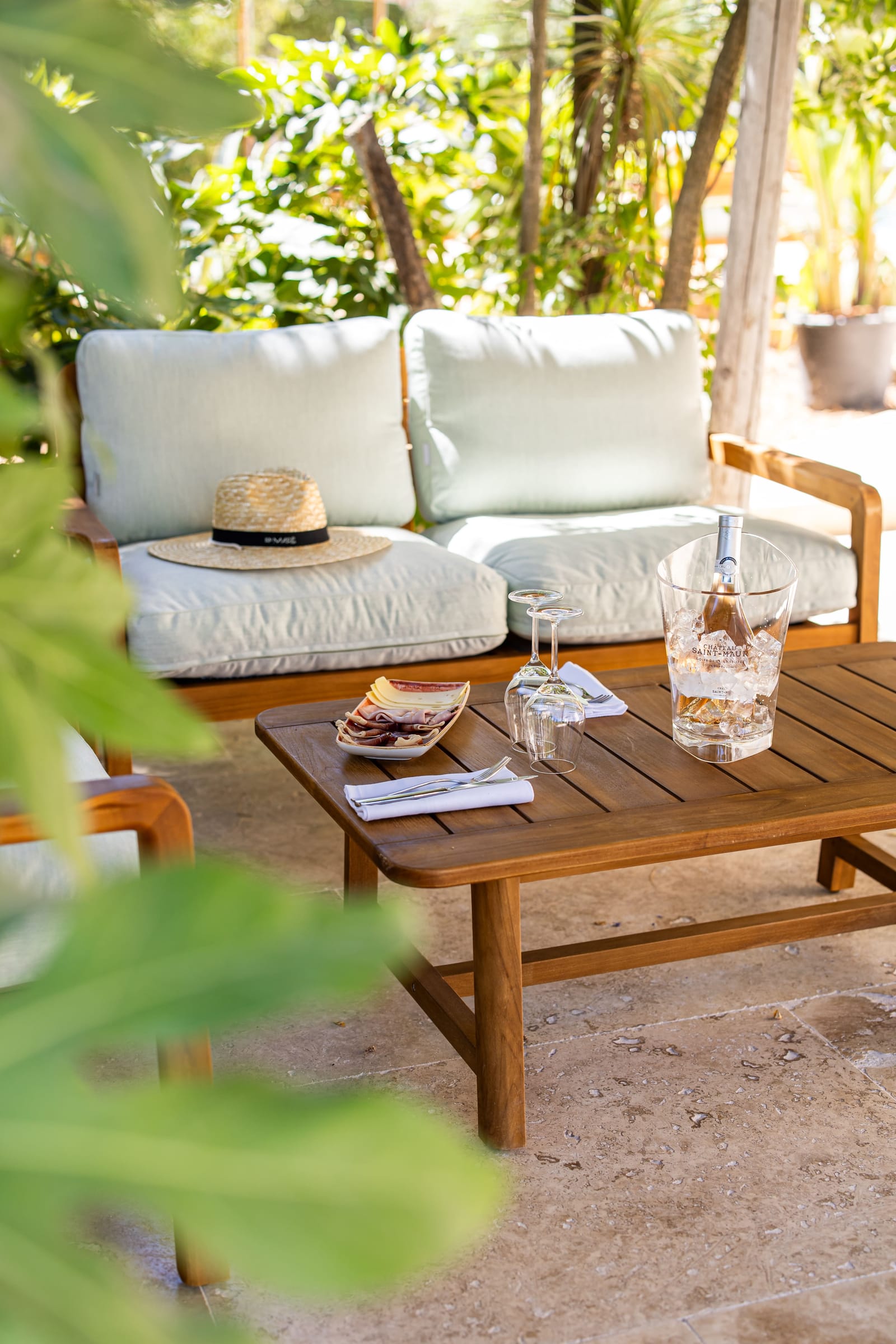 Rosé sur la terrasse